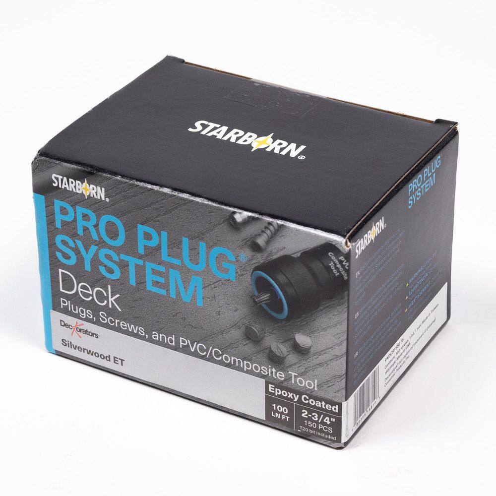 Vista #10 x 2-3/4 in. Star Trim Head Pro Plug System Composite Deck Hardware Pack 100LF Silverwood (150-pieces) price history on PriceWatchPro