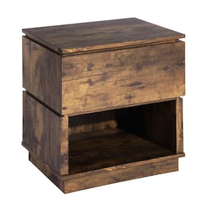 1-Drawer Espresso Nightstand 19.7 in. W x 15.7 in. D x 22 in. H