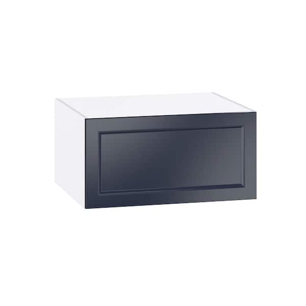 J COLLECTION Laramie 30 in. W x 24 in. D x 15 in. H Assembled Wall Bridge Kitchen Cabinet in Painted Blue with Lift Up Door