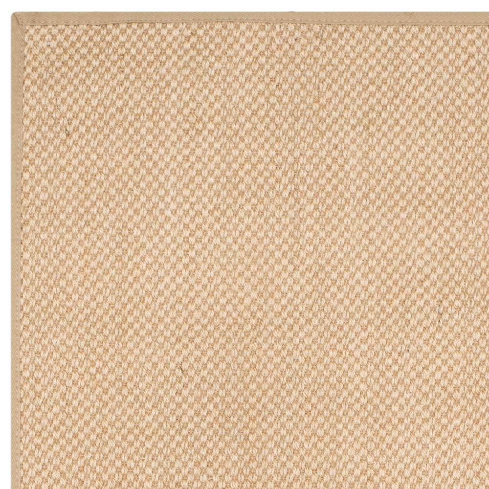 Maize and Linen Natural Fiber Runner Rug with Cotton Border