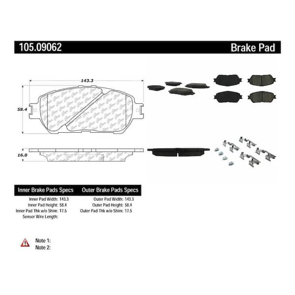 Centric Parts Disc Brake Pad Set 2005-2015 Toyota Tacoma 2.7L 4.0L