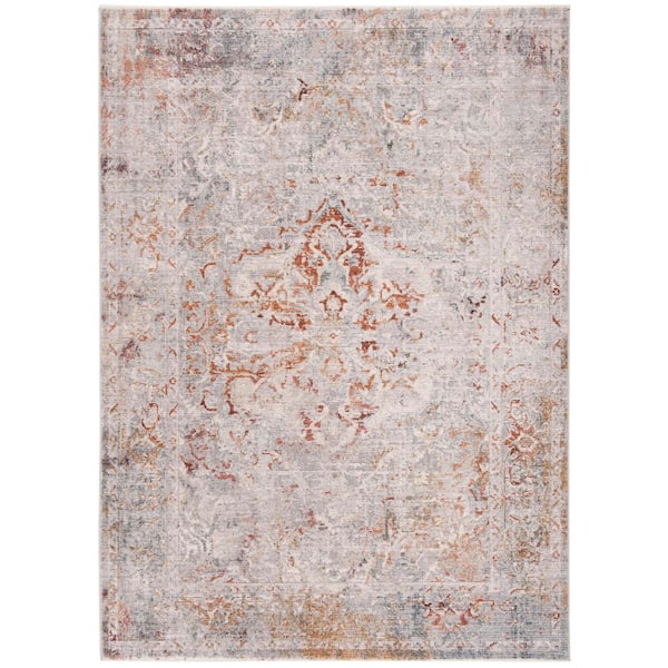Winston 4 ft. x 6 ft. Gray/Silver Distressed Medallion Area Rug