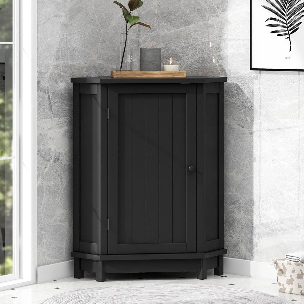 18 in. W x 18 in. D x 31 in. H Black MDF Linen Cabinet with Adjustable Shelf in Black price history on PriceWatchPro