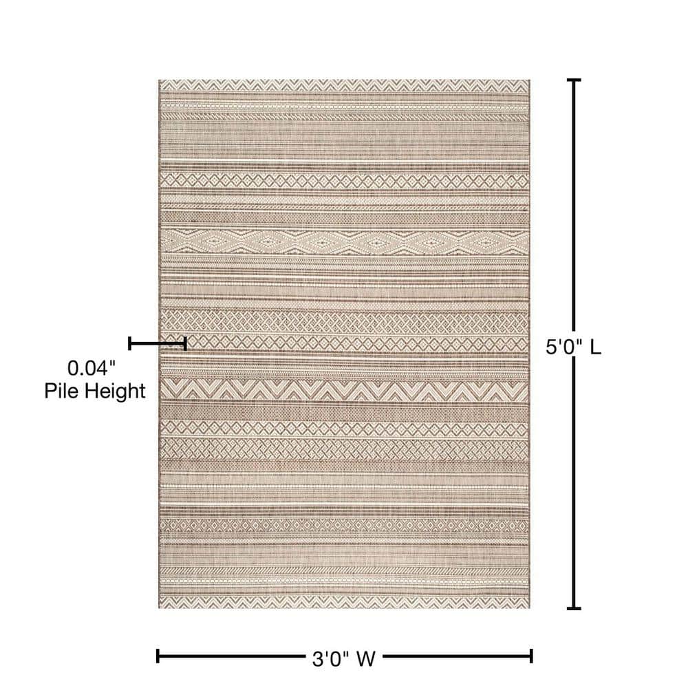 Erlinda Beige 3' x 5' Synthetic Outdoor Area Rug