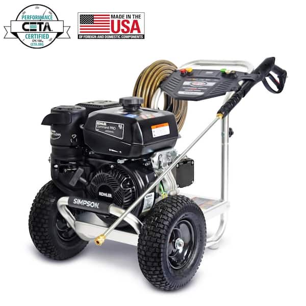 SIMPSON Aluminum 4000 psi at 3.5 GPM KOHLER CH395 with AAA Triplex Pump Professional Gas Pressure Washer