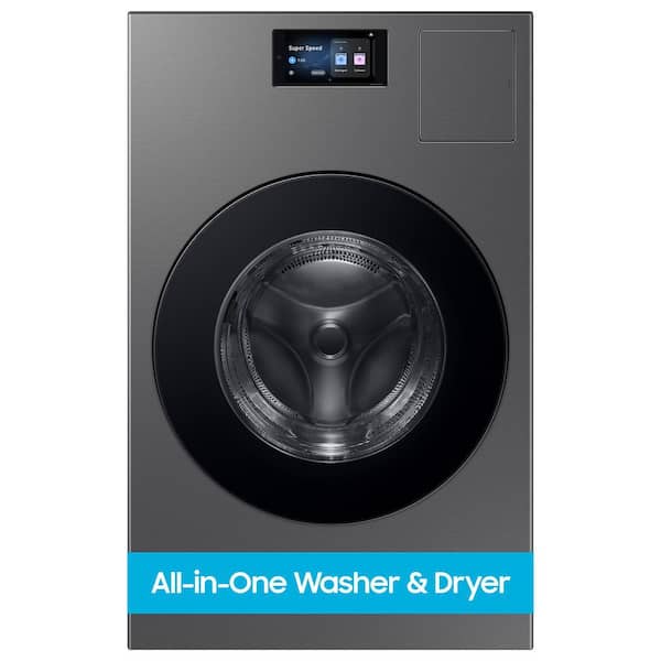 Samsung 5.3 cu. ft. Bespoke Ultra Capacity Vented All-in-One Washer Dryer Combo with Electric Dryer, and AI Home in Dark Steel