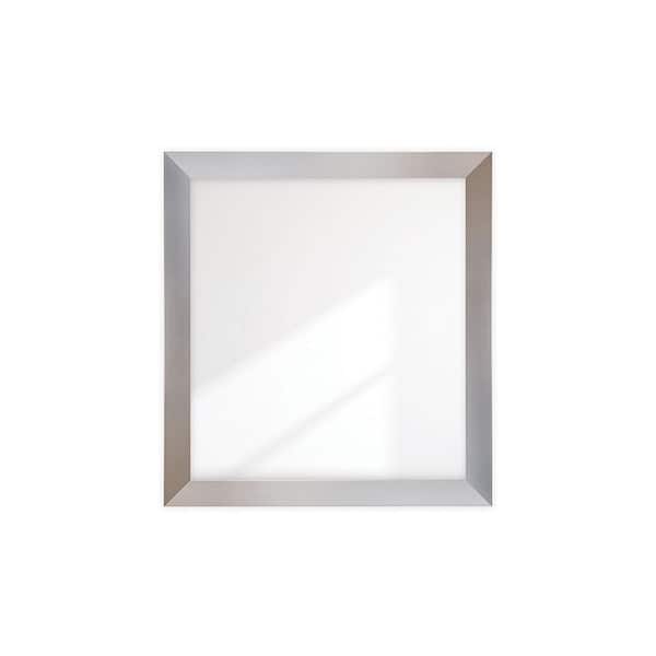 BrandtWorks 37 in. W x 40 in. H Modern Silver Wide Framed Wall Mirror