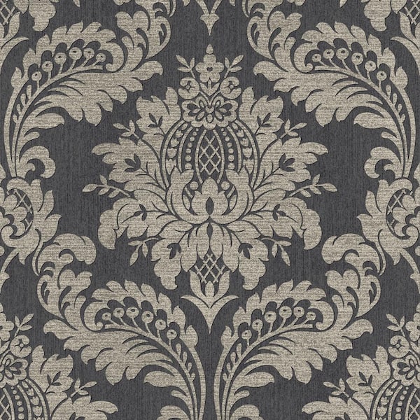 Boutique Archive Damask Black and Gold Removable Wallpaper Sample