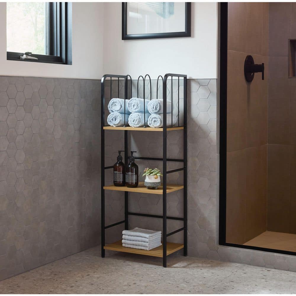 16.5 in. W x 11.4 in. D x 41.7 in. H Mixed Material Natural Oak Freestanding Linen Tower price history on PriceWatchPro