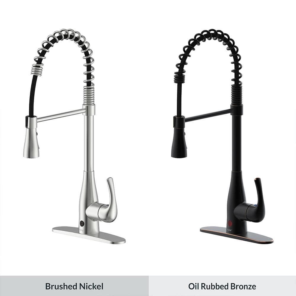 Oil-Rubbed Bronze Pull-Down Kitchen Faucet with Spring Neck