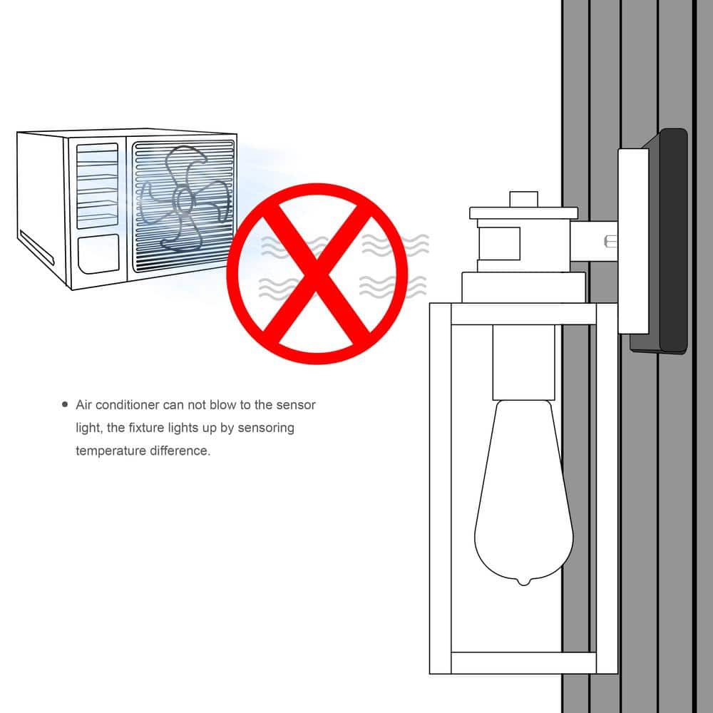 Matte Black Motion Sensor Outdoor Wall Lantern Set