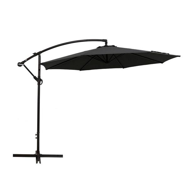 Wateday Outdoor 10 ft. Aluminum Cantilever Patio Umbrella in Gray