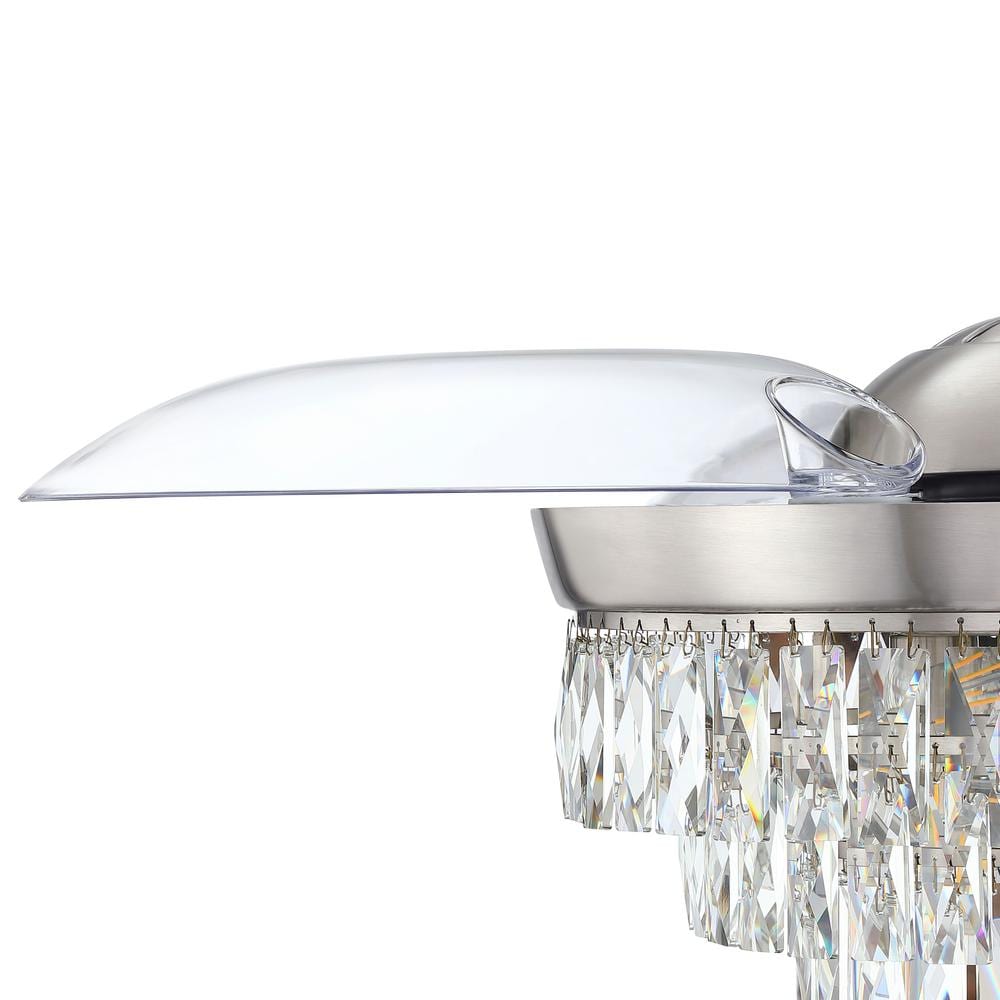 Sofia 42" Brushed Nickel Ceiling Fan with Clear Acrylic Blades and LED Light
