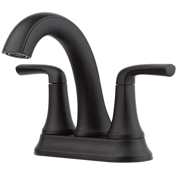 Pfister Ladera 4 in. Centerset Double Handle Bathroom Faucet in Matte Black