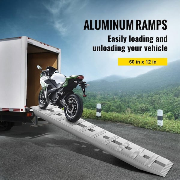 60 in. X 12 in. Aluminum Trailer Ramps 6000 lbs. Total Beavertail Hook End 1-Pair 2-Ramps