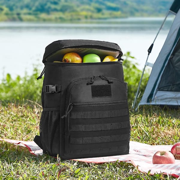 VEVOR Cooler Bag 16.54 in. Black Backpack, 25L Insulated