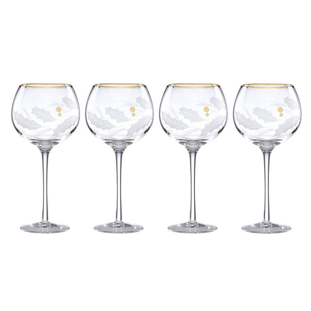 Lenox Holiday Gold 4-piece Balloon Glass Set 886857 - The Home Depot