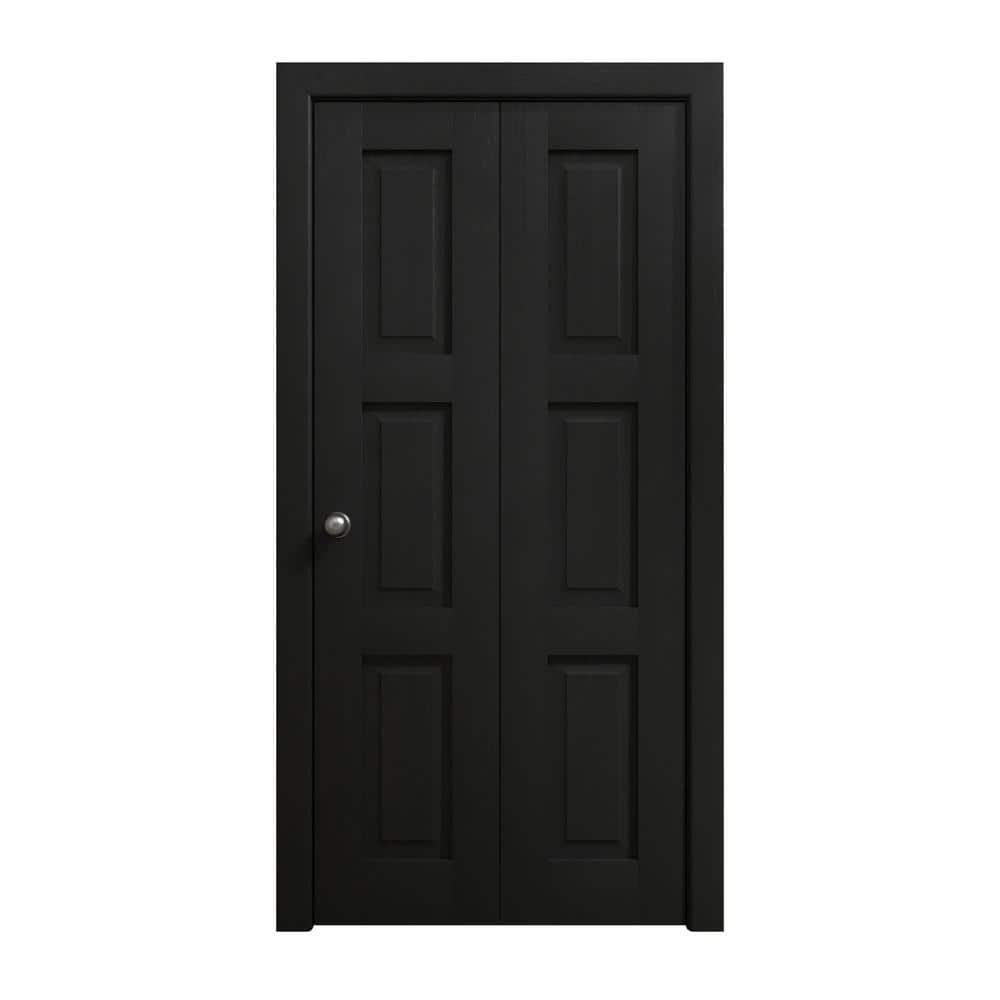 Assemble Required 64 in. x 96 in. Painted Black Oak Solid Wood Bi-Fold Doors with Hardware price history on PriceWatchPro