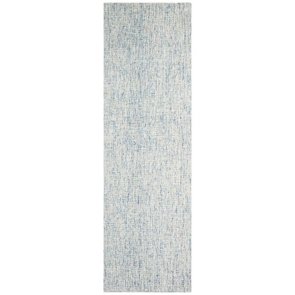 SAFAVIEH Abstract Ivory/Blue 2 ft. x 16 ft. Geometric Speckled Runner Rug