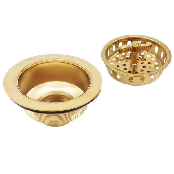 Kitchen Sink Drain with Basket Strainer - Aged Brass 4296226