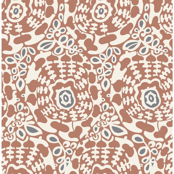 A-Street Prints Divine Abstract Medallion Red Nonpasted Non Woven Wallpaper Sample