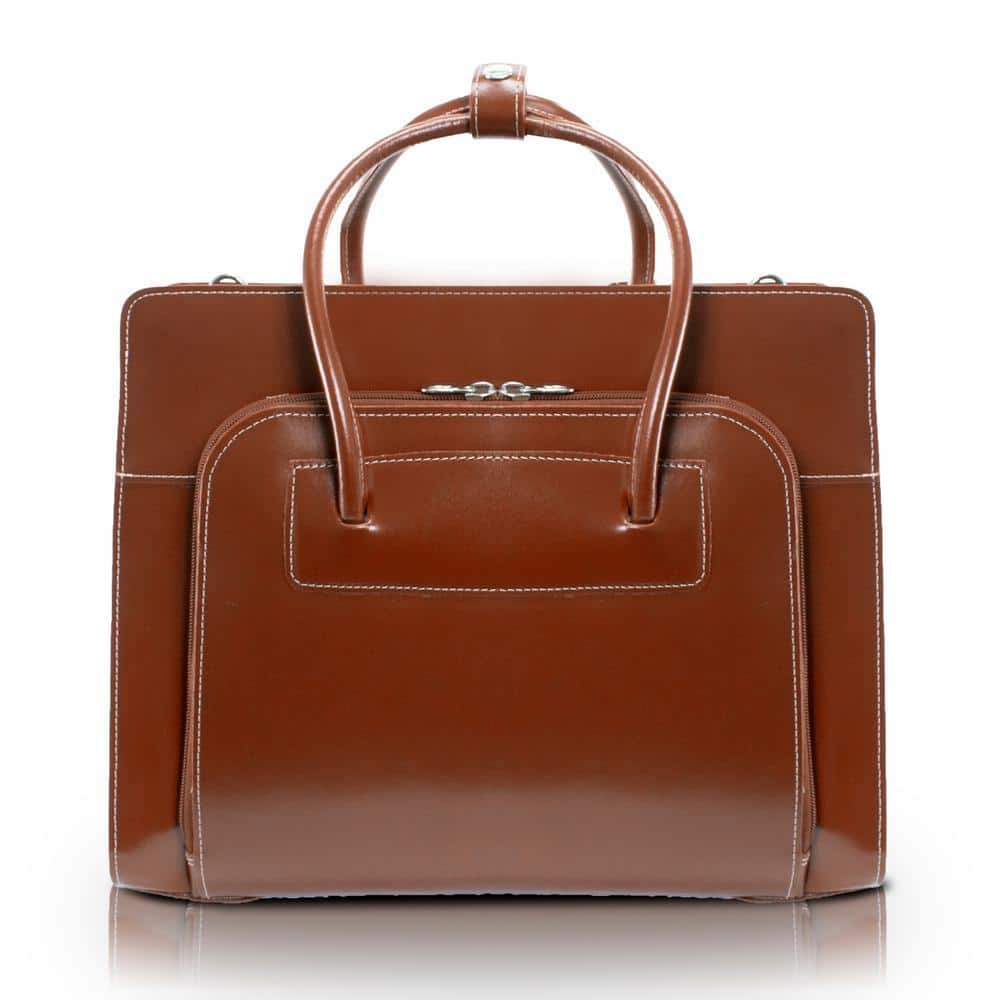 McKLEIN LAKE FOREST, Top Grain Cowhide Leather, 15in Ladies' Laptop Briefcase, Brown (94334)