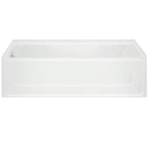 All Pro 5 ft. Left Drain Rectangular Alcove Bathtub in White