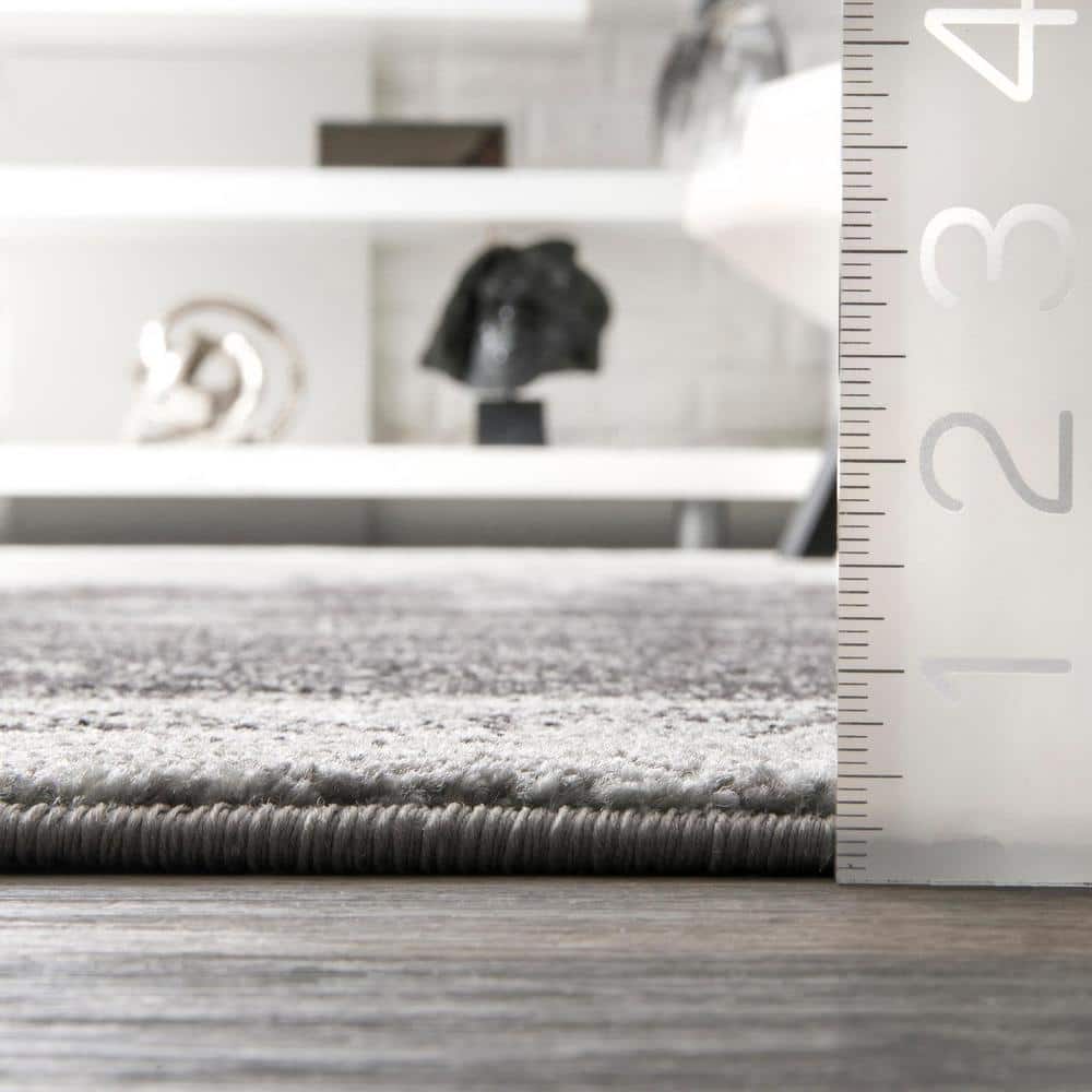 Alayna Black Abstract 9' x 12' Synthetic Area Rug
