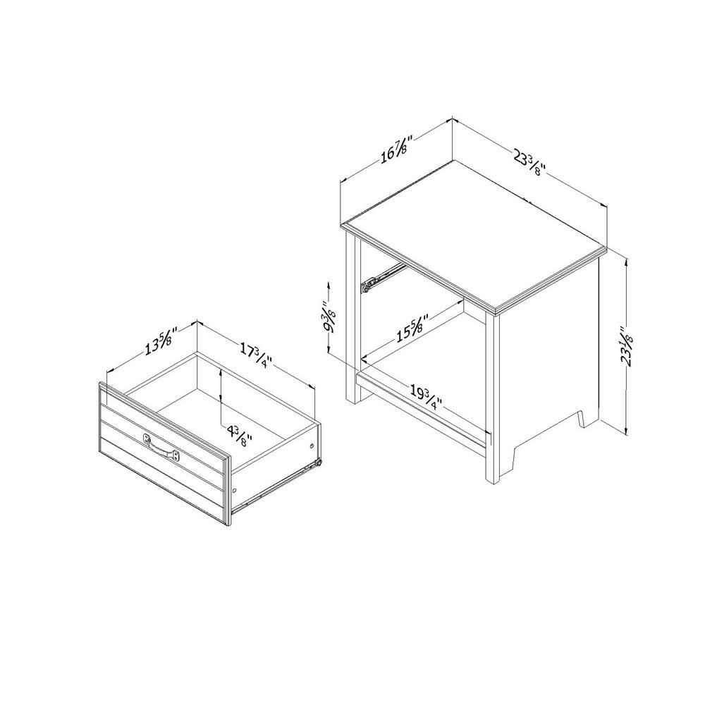 Fall Oak 1-Drawer Nightstand with Open Storage