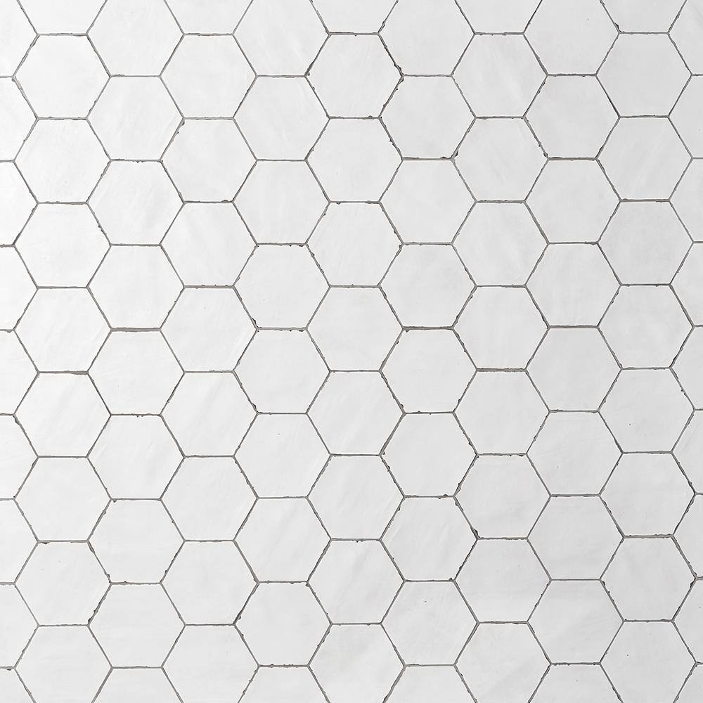 White Matte Porcelain Hexagon Tile for Indoor/Outdoor Use