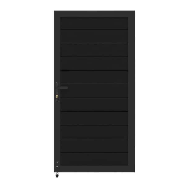mondaria Outdoor 3 ft. W x 6 ft. H Black Aluminum Alloy Security