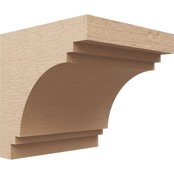 Ekena Millwork 11 in. x 11 in. x 11 in. Wide Pescadero Rough Cedar Woodgrain TimberThane Corbel, Primed Tan