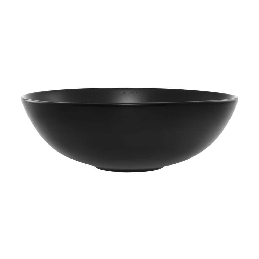 Matte Black Ceramic 15.3" Round Above-Counter Sink