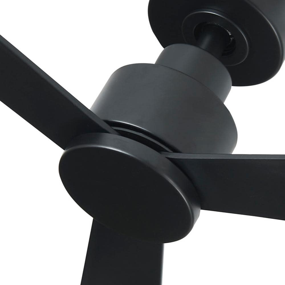 52-Inch Matte Black Reversible 3-Blade Ceiling Fan with Remote