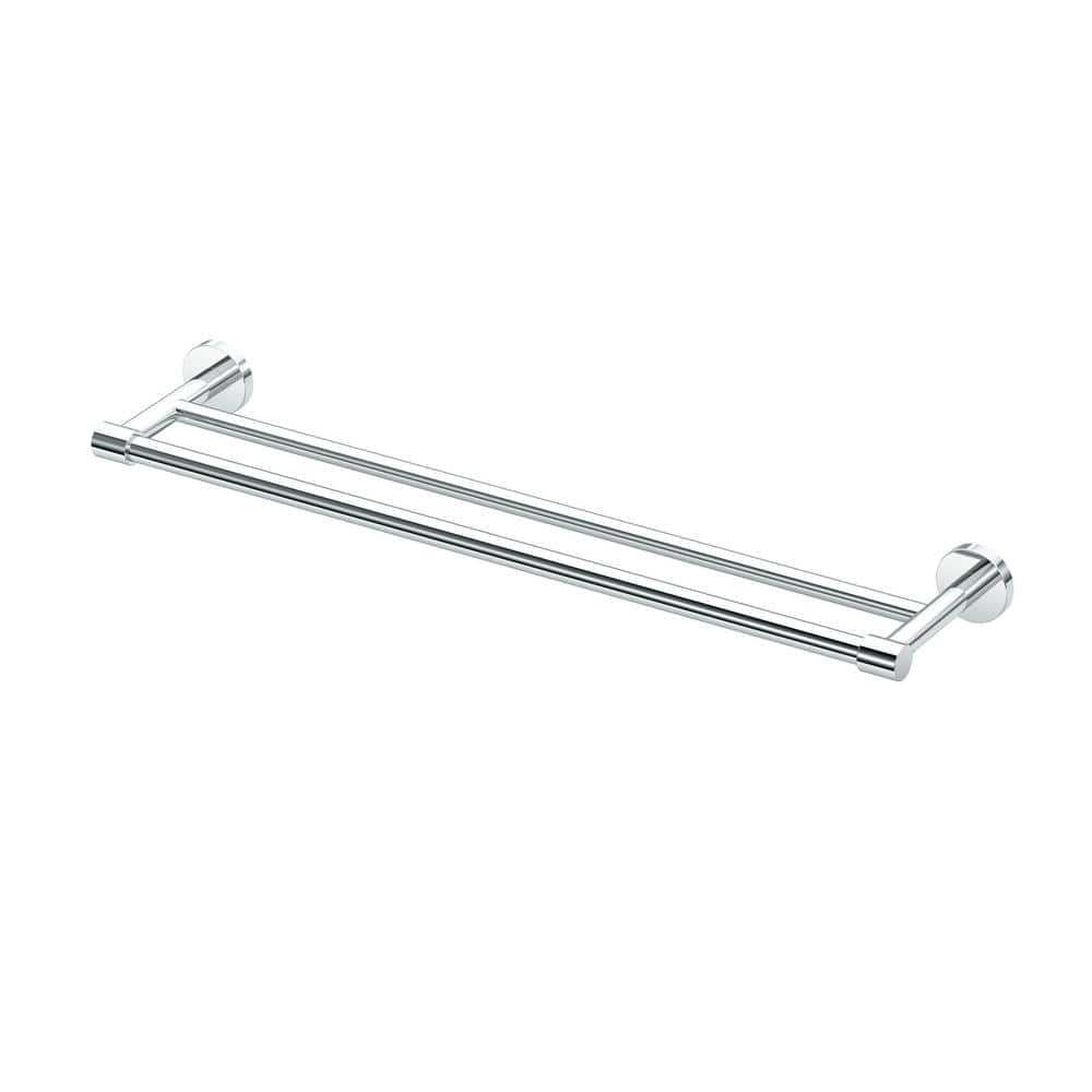 Chrome 26-Inch Wall Mounted Double Towel Bar