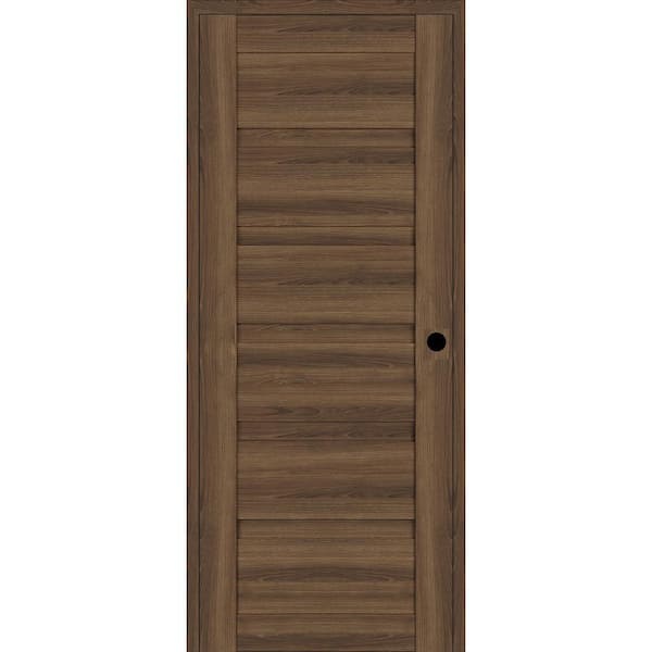 Belldinni Louver Diy-Friendly 36 in. x 79,375 in. Left-Hand Pecan Nutwood Wood Composite Single Swing Interior Door