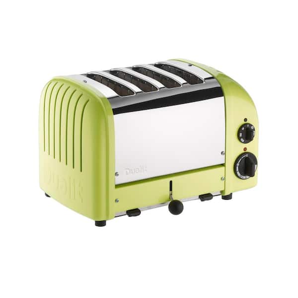 Dualit New Gen 4-Slice Lime Green Wide Slot Toaster with Crumb Tray