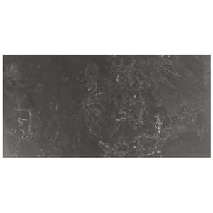 Palazzo Nero Black 8 in. x 0.33 in. Semi-Polished Porcelain Floor and Wall Tile Sample