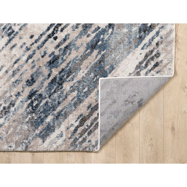 Rue Blue Stone 5 ft. x 8 ft. Trellis Mid-Century Area Rug