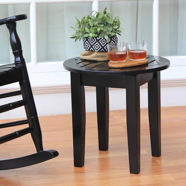 Cambridge Casual Alston Black Round Wood Outdoor Side Table180590HW