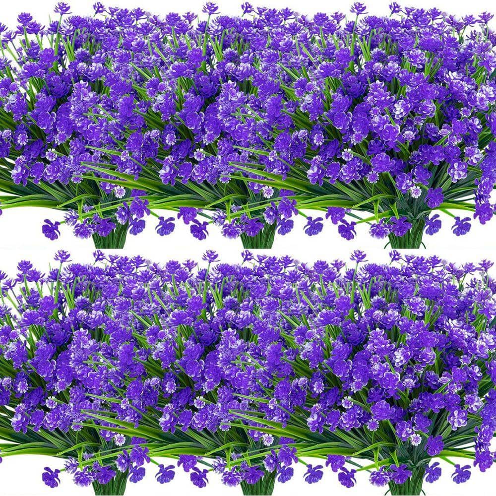 13.8 in. Purple Indoor/Outdoor Artificial Boston Fern Flowers UV