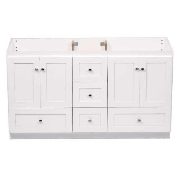 H Vanity For Double Basins Cabinet Only, Shaker Vanity Cabinets