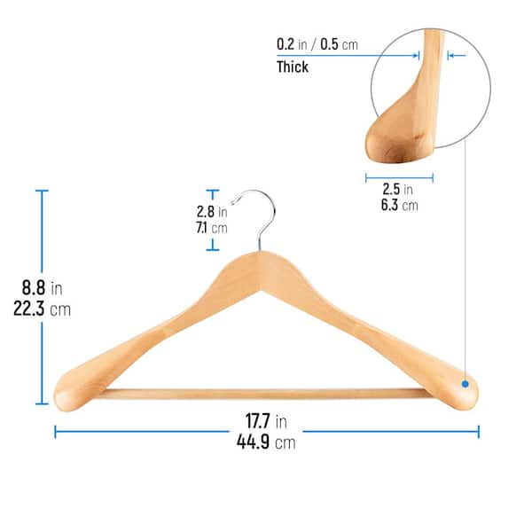 10 Pack Heavy Duty Plastic Hangers Wide Shoulder Non-Slip Thick