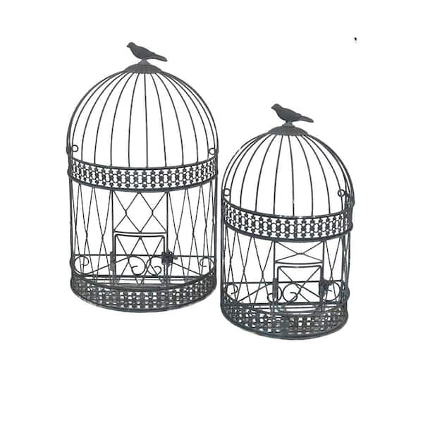 Unbranded Oiseau Grey Cages (Set of 2)