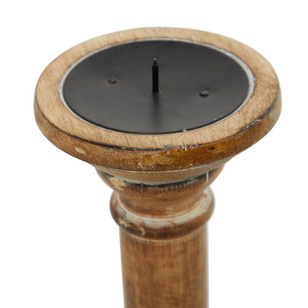 Elegant 24" Tall Wooden Candlestick with Fine Craftsmanship