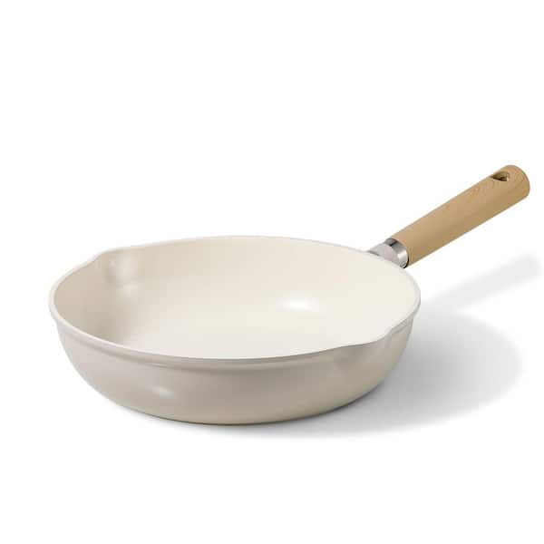 10 in. Ceramic Nonstick Frying Pan in Taupe Non Stick Frying Pan Skillet Chef's Pan, Healthy