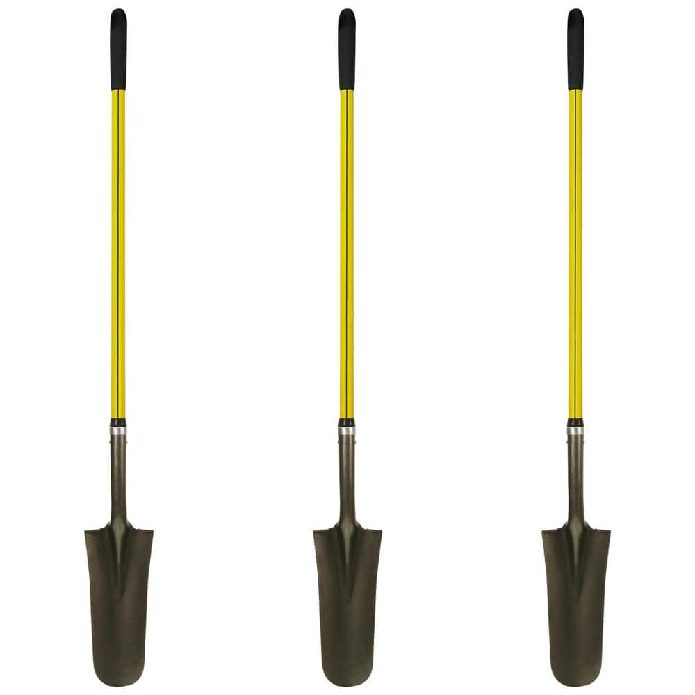 48 in. Classic Fiberglass Handle Industrial Grade 14 gal. Hollow Back Drain Steel Spade Forward-Turned Step (3-Pack) price history on PriceWatchPro