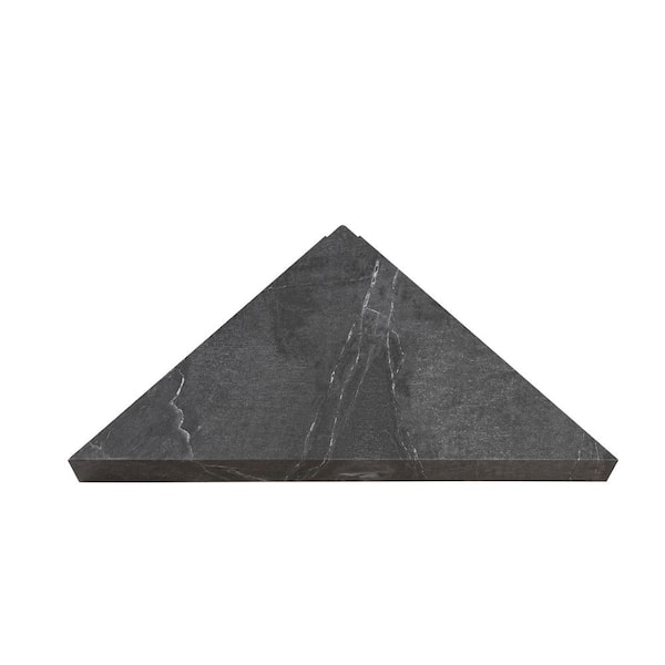PALISADE 14.56 in. x 7.12 in. Vinyl Waterproof Corner Shower Shelf in Cracked Slate