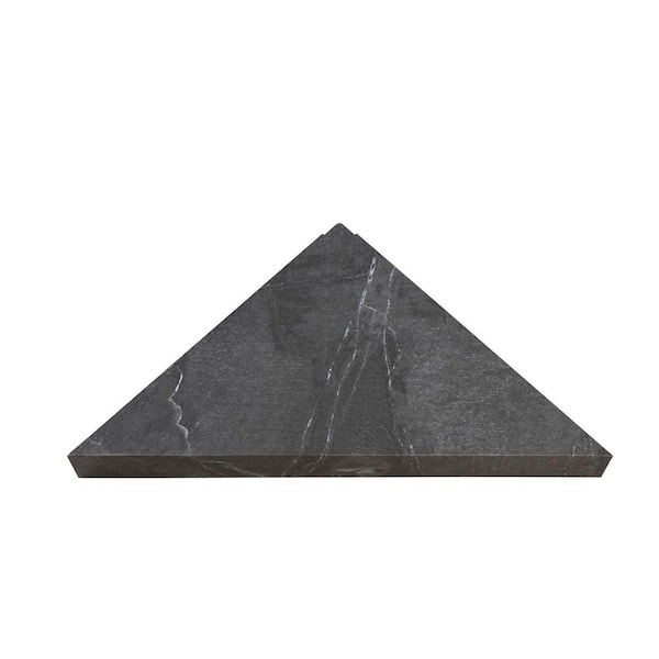 PALISADE 14.56 in. x 7.12 in. Vinyl Waterproof Corner Shower Shelf in Cracked Slate/Urban Quarry