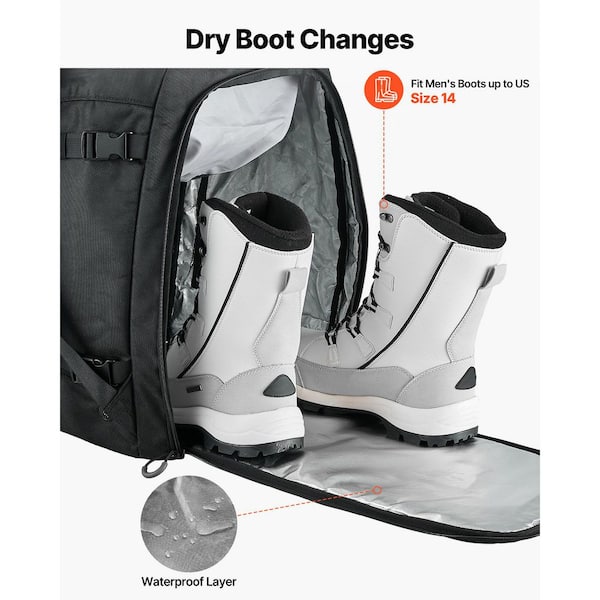 Ski Boot Bag, 55L Waterproof Ski and Snowboard Boots Travel Backpack VEVOR Ski Boot Bag 55L Snowboard Boots Travel Backpack for  main image 4